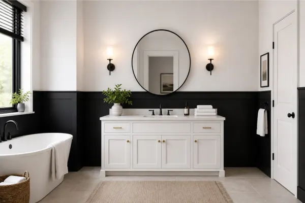 Half Black Half White Walls Styled to Glow the Half Black Half White Walls