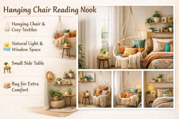 the Hanging Chair Reading Nook Bedroom idea