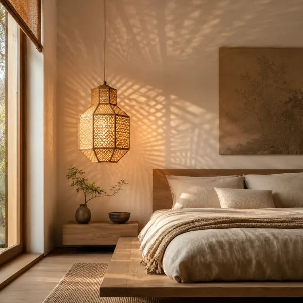 Hanging Kyoto Bamboo Pendant Lamp Styled to Glow the Hanging Kyoto Bamboo Pendant Lamp