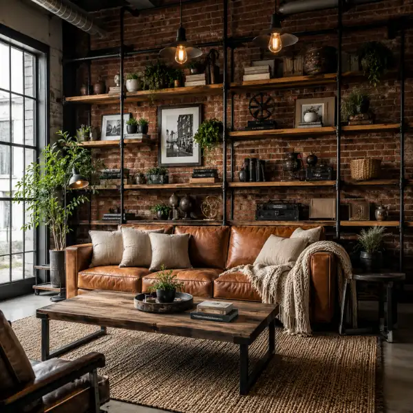 Industrial Pipe Shelf Raw Metal Living Space 1 Styled to Glow the Industrial Pipe Shelf Raw Metal Living Space 1