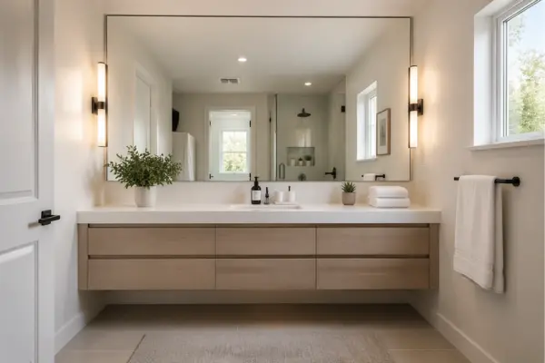 Install a Large Mirror to Reflect Light and Expand the Room Styled to Glow the Install a Large Mirror to Reflect Light and Expand the Room