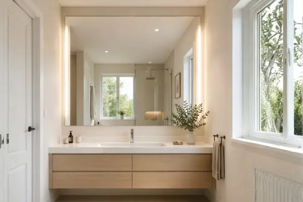 Install a Large Mirror Styled to Glow the Install a Large Mirror