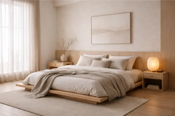 Japandi Luxury Bedroom Styled to Glow the Japandi Luxury Bedroom