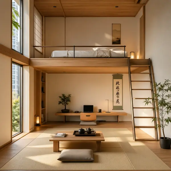 the Japanese Loft Bedroom