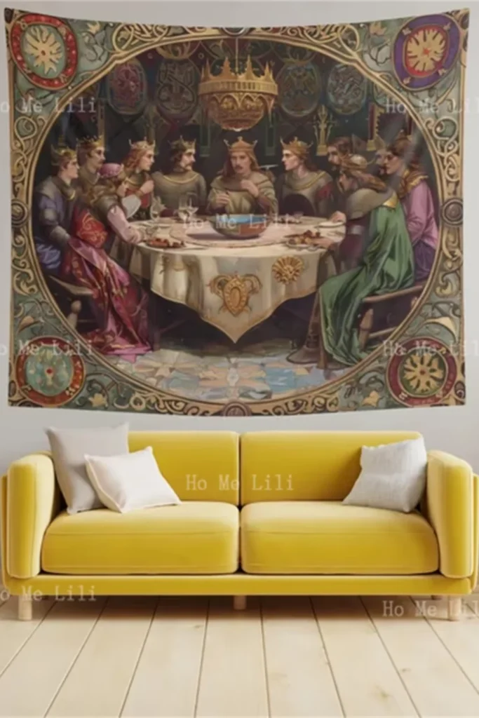 Knights of the Round Table Tapestry Styled to Glow the Knights of the Round Table Tapestry