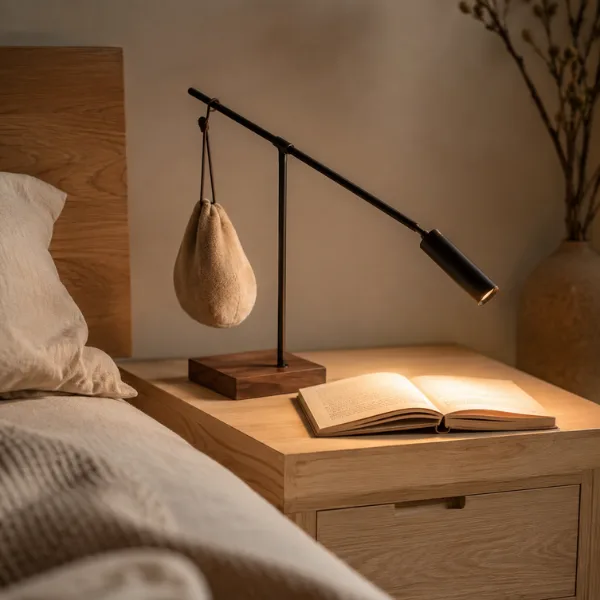 the Lambskin Beanbag Counterweight Adjustable Lamp