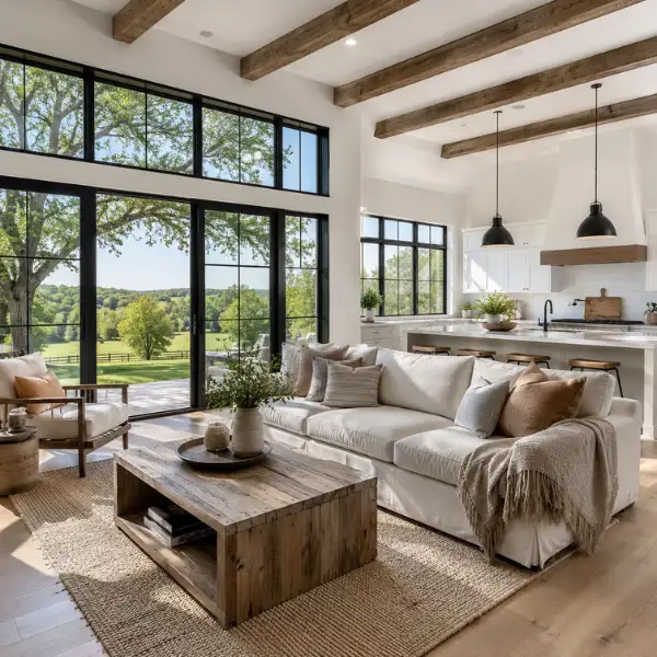 Large Black Framed Windows Throughout Styled to Glow the Large Black Framed Windows Throughout