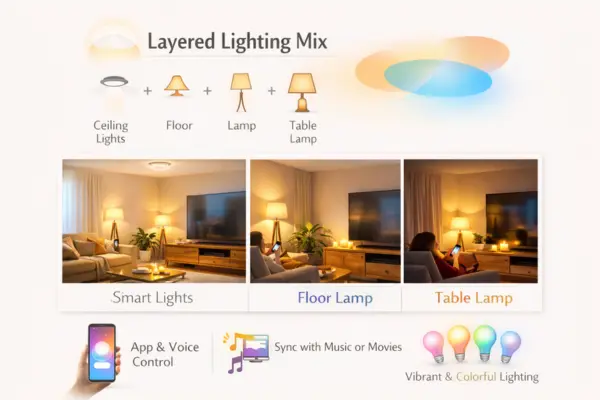 Layered Lighting Mix light Bulb Ideas for Living Room Styled to Glow the Layered Lighting Mix light Bulb Ideas for Living Room