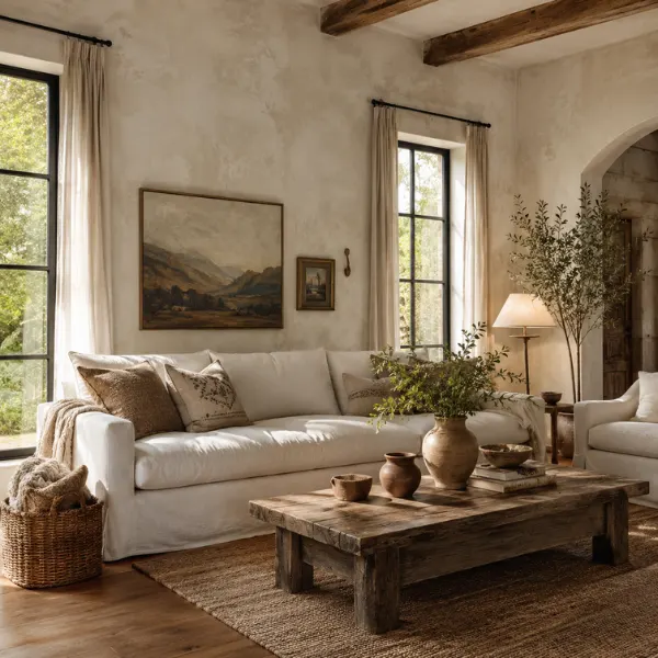 Limewash Plaster Walls in the Living Room Styled to Glow the Limewash Plaster Walls in the Living Room