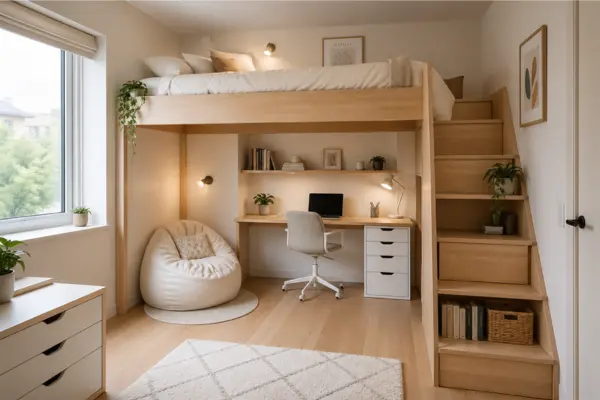 Loft Bed Layout Styled to Glow the Loft Bed Layout