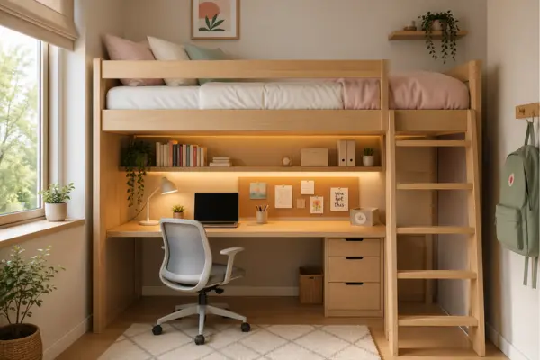 Loft Bed With Study Zone Styled to Glow the Loft Bed With Study Zone