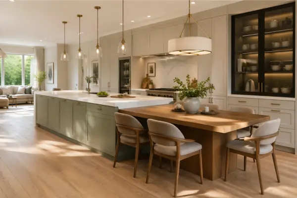 the Long Island With a Table Extension on One End