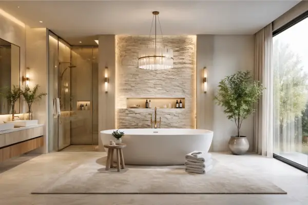 the Luxury Master Bathroom With a Freestanding Tub