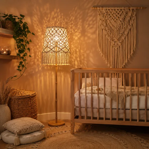 Macrame Woven Shade Bohemian Floor Lamp Styled to Glow the Macrame Woven Shade Bohemian Floor Lamp