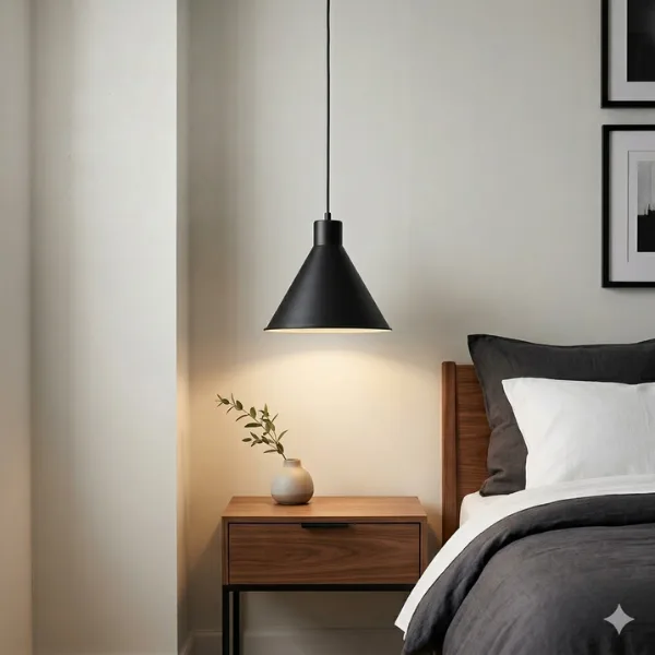 Matte Black Industrial Pendant Lamp Styled to Glow the Matte Black Industrial Pendant Lamp