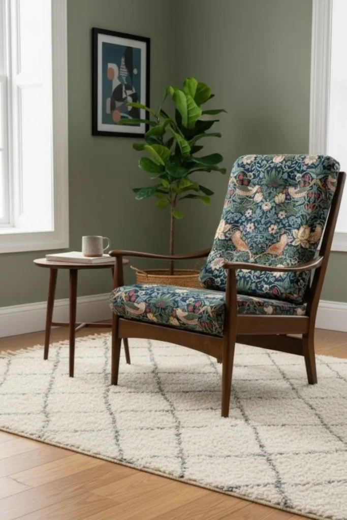 Mid Century Modern Armchair Styled to Glow the Mid Century Modern Armchair