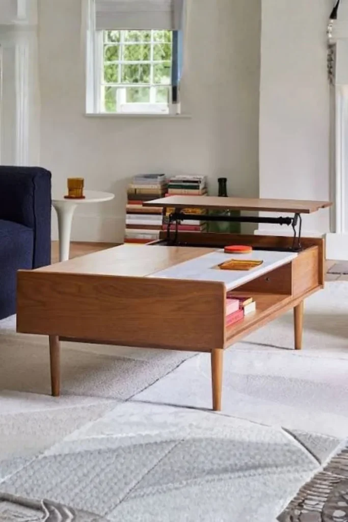 the Mid Century Pop Up Storage Coffee Table