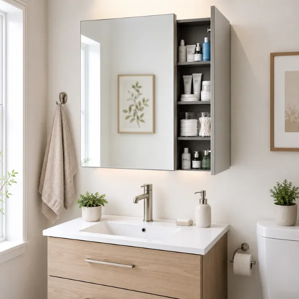 Mirror Cabinet Storage Styled to Glow the Mirror Cabinet Storage
