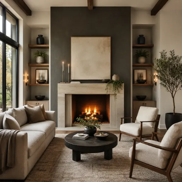 Modern Fireplace Focal Point Styled to Glow the Modern Fireplace Focal Point