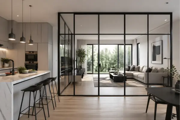 Modern Glass Partition Design Styled to Glow the Modern Glass Partition Design