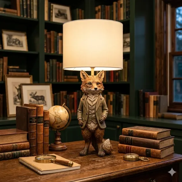 Monocle Fox Figurine Lamp Styled to Glow the Monocle Fox Figurine Lamp