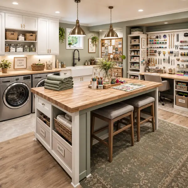 Multi Functional Laundry and Craft Room Combo Styled to Glow the Multi Functional Laundry and Craft Room Combo