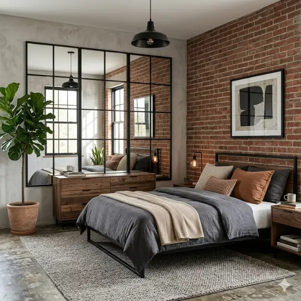Multi Panel Grid Mirror Industrial Style Styled to Glow the Multi Panel Grid Mirror Industrial Style