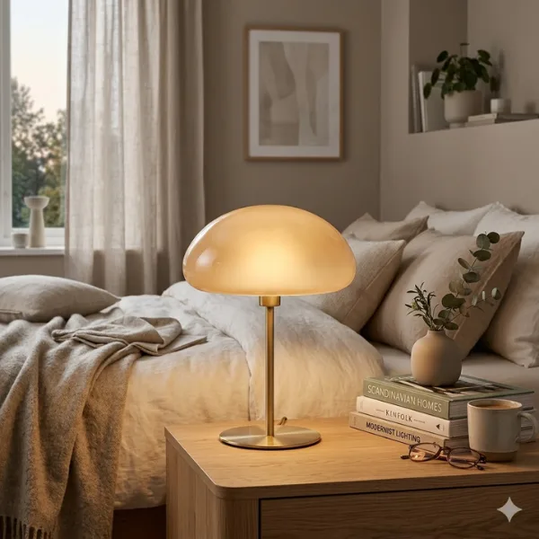 Mushroom Glass Table Lamp Styled to Glow the Mushroom Glass Table Lamp