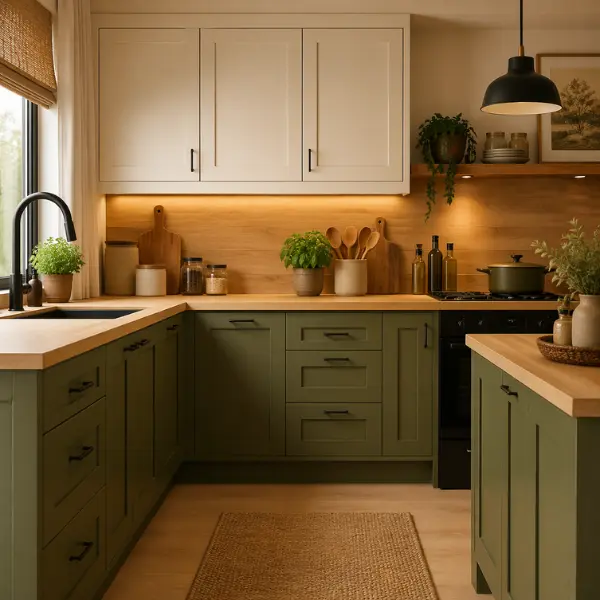 the Olive Green Lowers Warm White Uppers