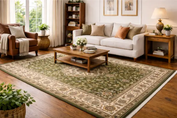 Olive Green Persian Rugs Styled to Glow the Olive Green Persian Rugs