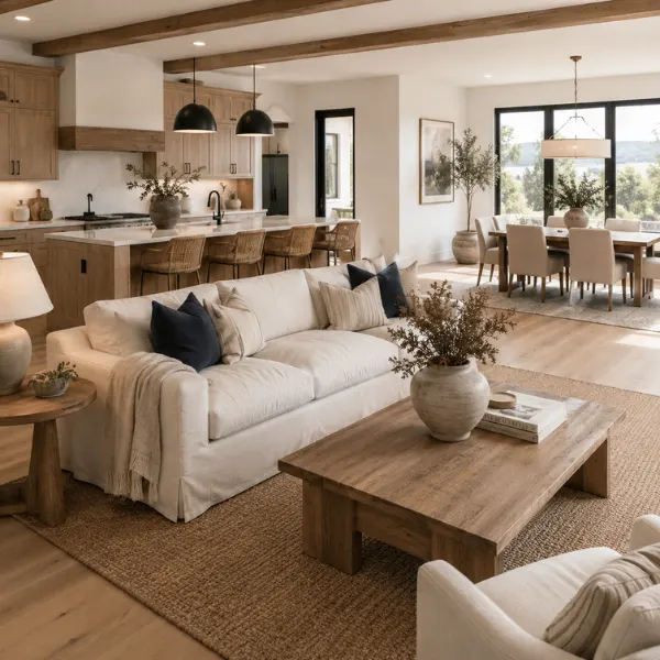 Open Concept Layout with a Wraparound Neutral Palette Styled to Glow the Open Concept Layout with a Wraparound Neutral Palette