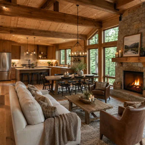 Open Concept Zoned Great Room Styled to Glow the Open Concept Zoned Great Room