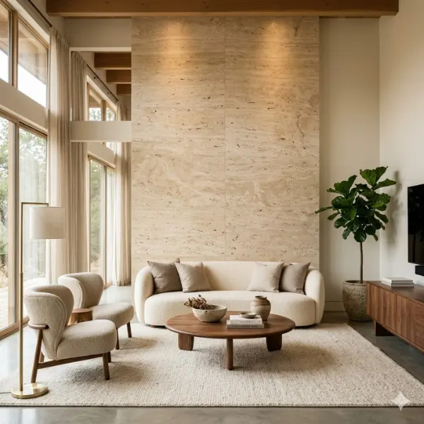 Organic Modern with Stone Feature Wall Styled to Glow the Organic Modern with Stone Feature Wall
