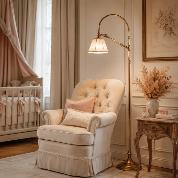 Parisian Antique Pivoting Arm Floor Lamp Styled to Glow the Parisian Antique Pivoting Arm Floor Lamp