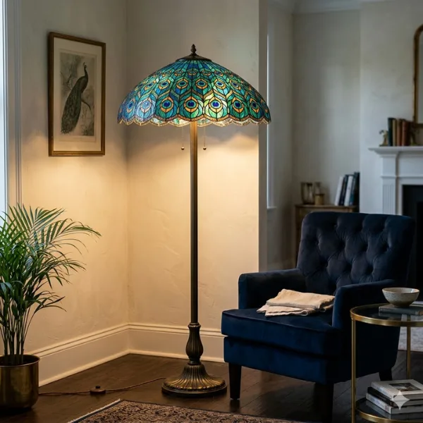 the Peacock Feather Floor Lamp Large