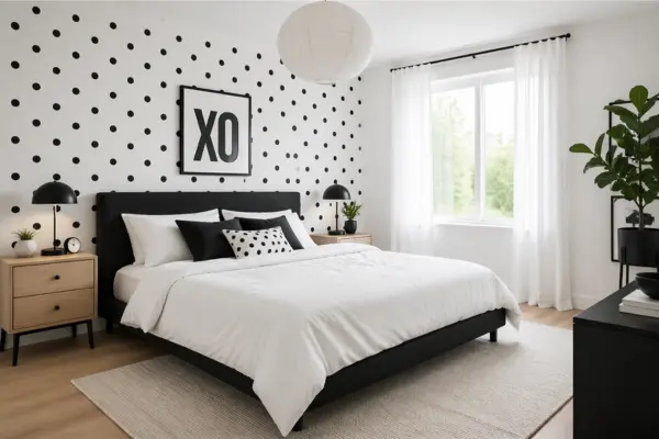Polka Dot or Dot Accent Wall Styled to Glow the Polka Dot or Dot Accent Wall
