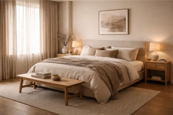 Quiet Luxury Bedroom With Earthy Tones Styled to Glow the Quiet Luxury Bedroom With Earthy Tones