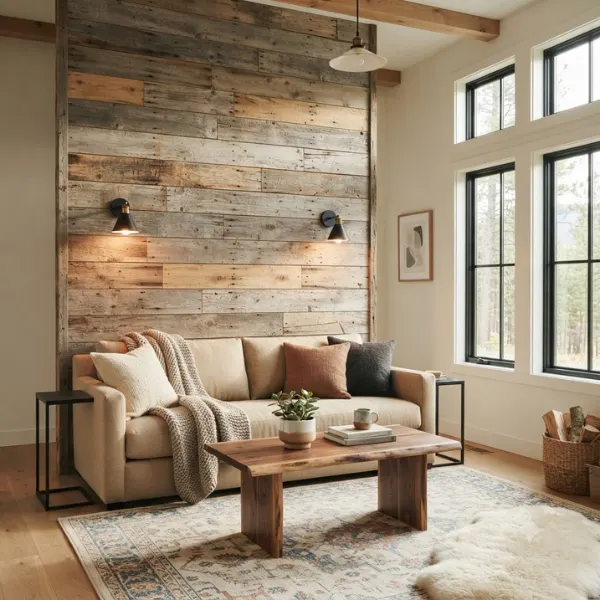 Reclaimed Wood Accent Wall Styled to Glow the Reclaimed Wood Accent Wall