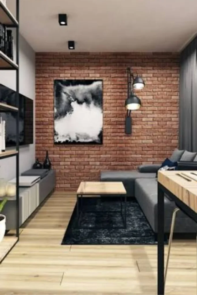Red Brick Wall with Industrial Red Accents Styled to Glow the Red Brick Wall with Industrial Red Accents