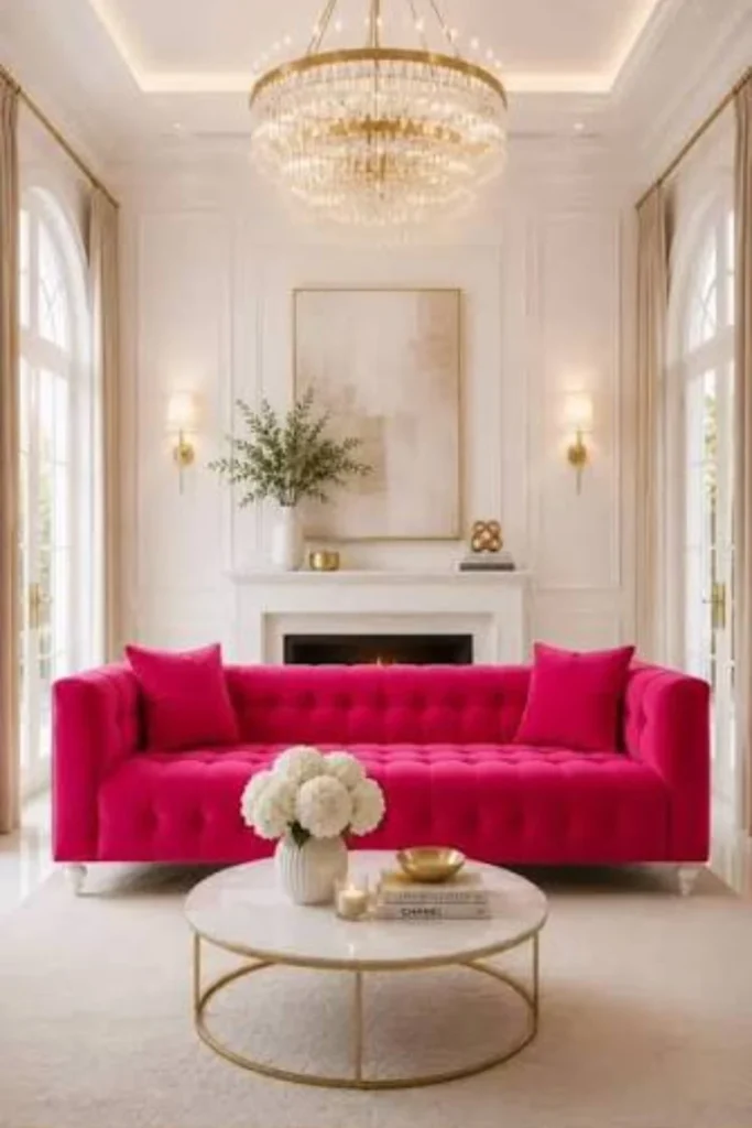 Red and Gold Glamour Living Room Styled to Glow the Red and Gold Glamour Living Room