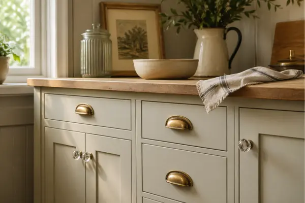 the Replace Cabinet Hardware with Vintage Style Handles