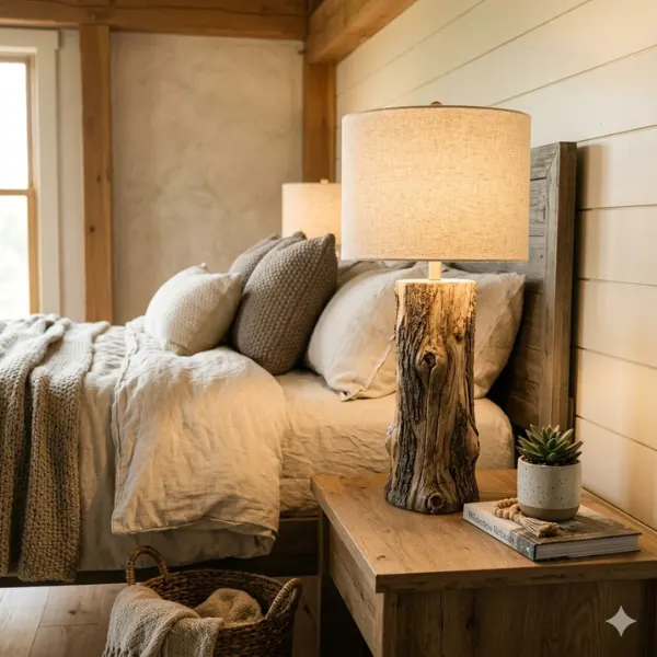 Resin Tree Trunk Rustic Table Lamp Styled to Glow the Resin Tree Trunk Rustic Table Lamp