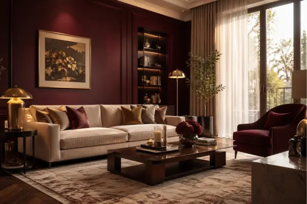 Rich Burgundy Styled to Glow the Rich Burgundy