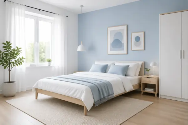 the Scandinavian Blue Simple Bedroom