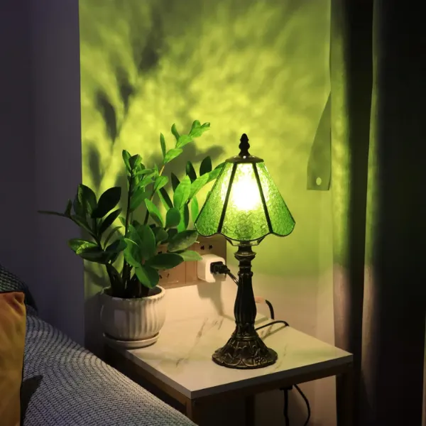 Slag Glass Panel Table Lamp Styled to Glow the Slag Glass Panel Table Lamp