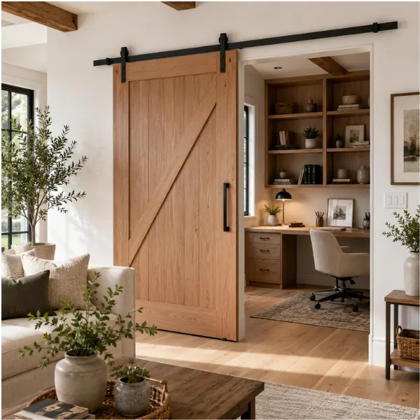 Sliding Barn Door as a Room Divider Styled to Glow the Sliding Barn Door as a Room Divider