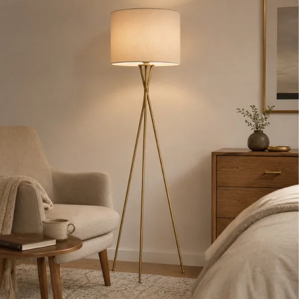 the Slim Tripod Brass Floor Lamp