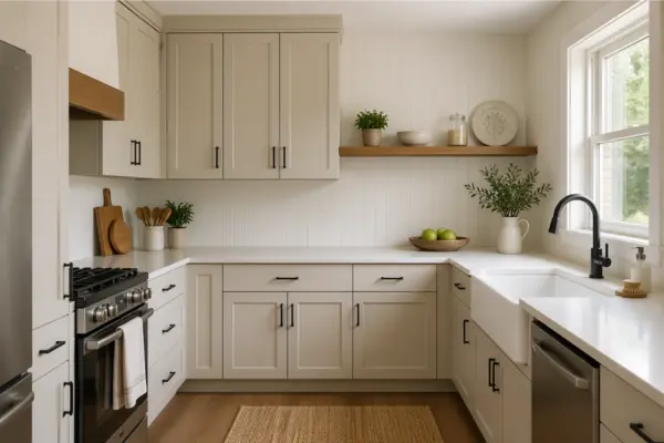 Small Kitchen With Mostly Closed Storage Styled to Glow the Small Kitchen With Mostly Closed Storage