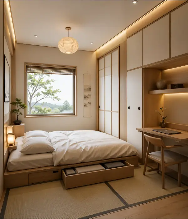 the Small Space Japanese Bedroom