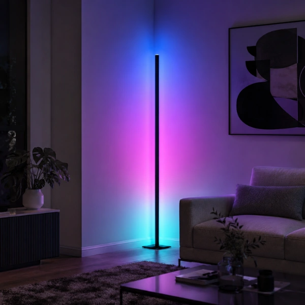 the Smart RGBIC Color Changing Corner Lamp